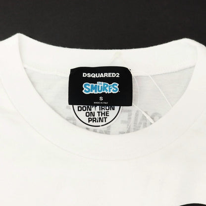 [New Outlet] DSQUARED2 × THE SMURFS Cotton Crew Neck Short Sleeve T-Shirt White [S] [Condition Rank N-] [Men&