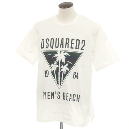 [New Outlet] DSQUARED2 Cotton Crew Neck Short Sleeve T-Shirt White [XL] [Condition Rank N-] [Men&