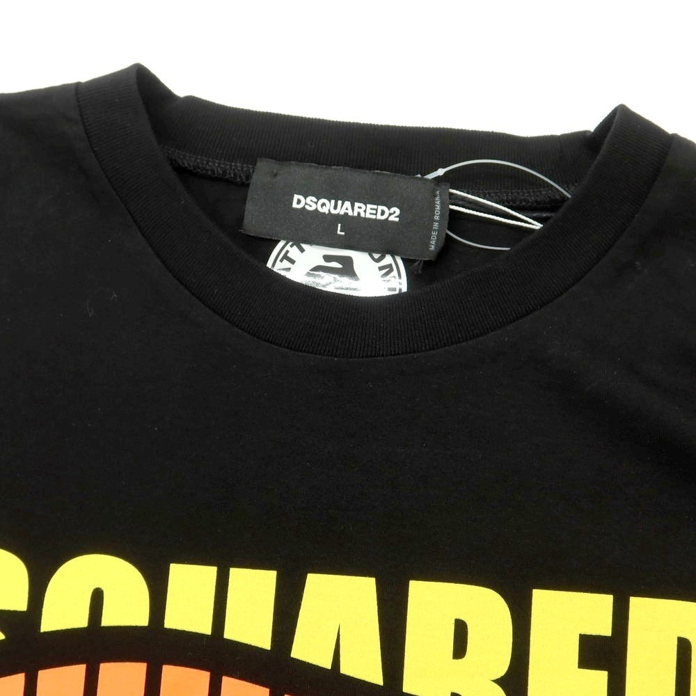 [New Outlet] DSQUARED2 Cotton Crew Neck Short Sleeve T-Shirt Black [L] [Condition Rank N-] [Men&