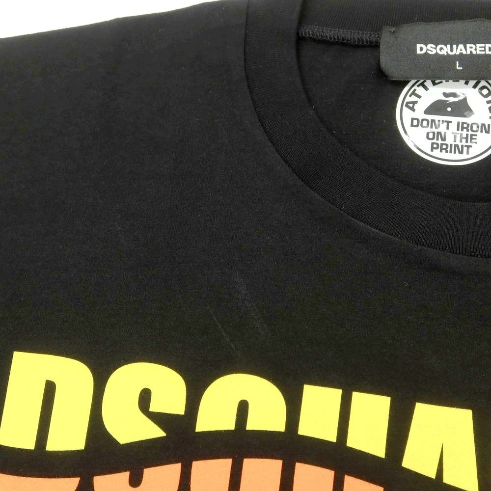 [New Outlet] DSQUARED2 Cotton Crew Neck Short Sleeve T-Shirt Black [L] [Condition Rank N-] [Men&