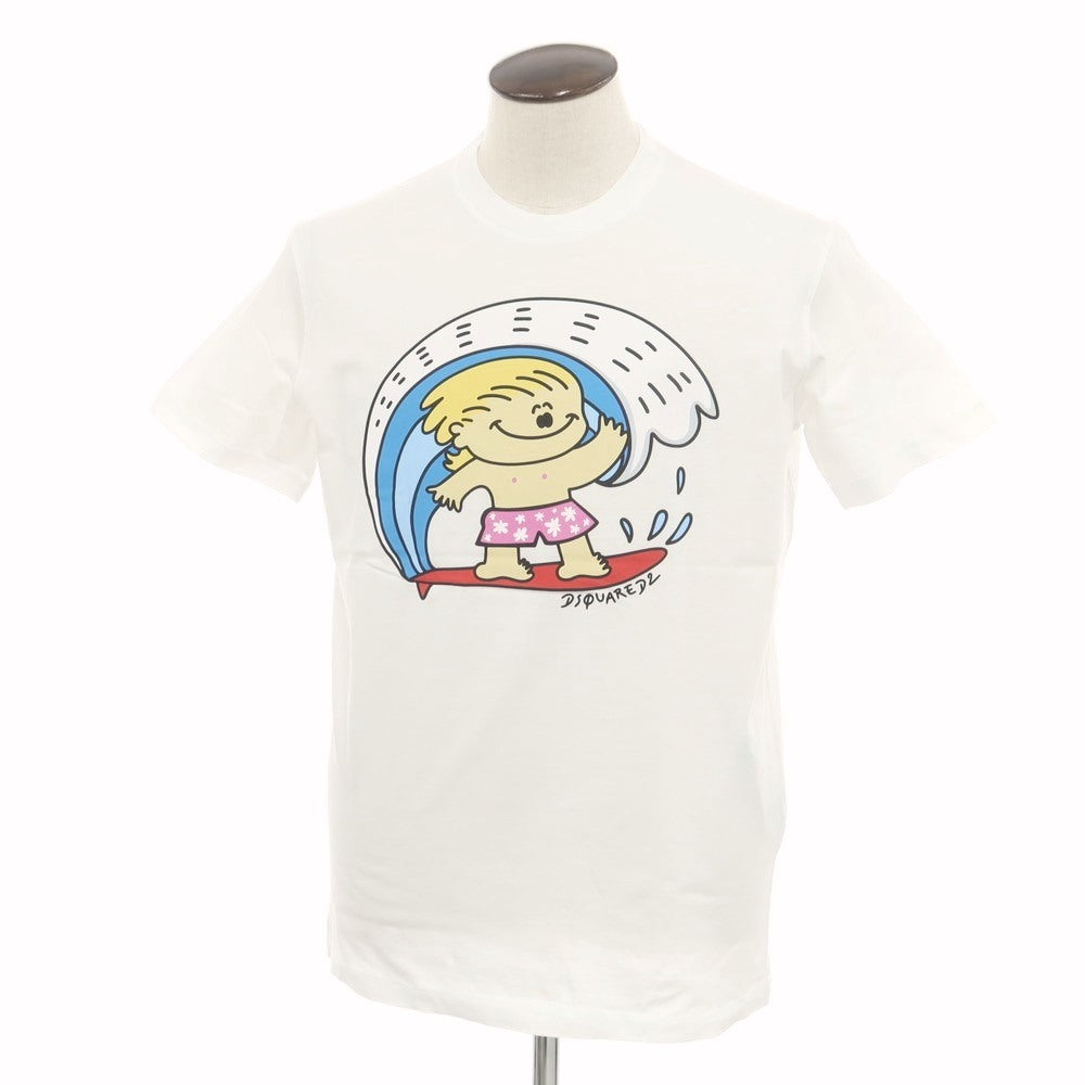 [New Outlet] DSQUARED2 Cotton Crew Neck Short Sleeve T-Shirt White [L] [Condition Rank N-] [Men&