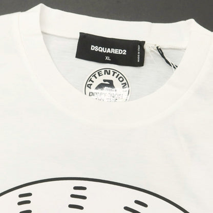 [New Outlet] DSQUARED2 Cotton Crew Neck Short Sleeve T-Shirt White [XL] [Condition Rank N-] [Men&