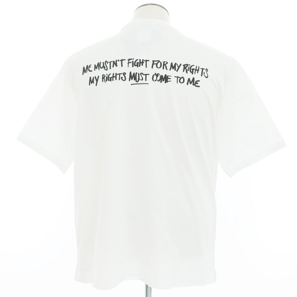 国内発 D SQUARED2 ロゴホワイトコットンクルーネックTシャツ DSQUARED2 ディースクエアード Tシャツ 半袖 クルーネック 丸首