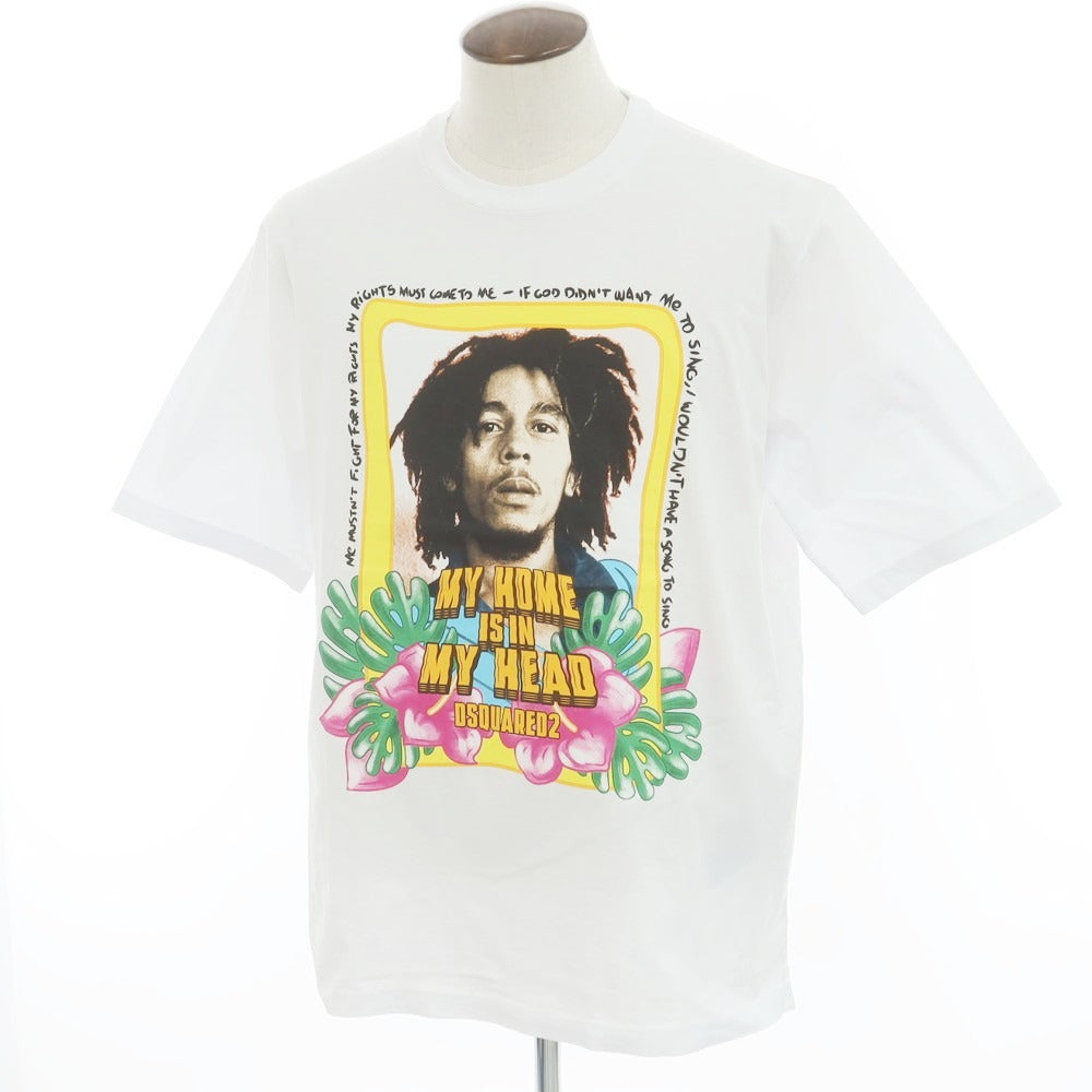 [New] DSQUARED2 Cotton Crew Neck Short Sleeve T-Shirt White [L] [Condition Rank N] [Men&