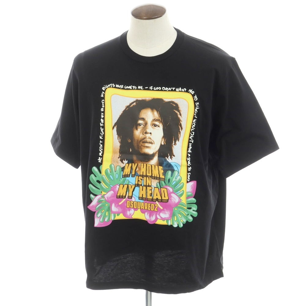[New Outlet] Dsquared DSQUARED2 Cotton Crew Neck Short Sleeve T-Shirt Black [XL] [Condition Rank N-] [Men&