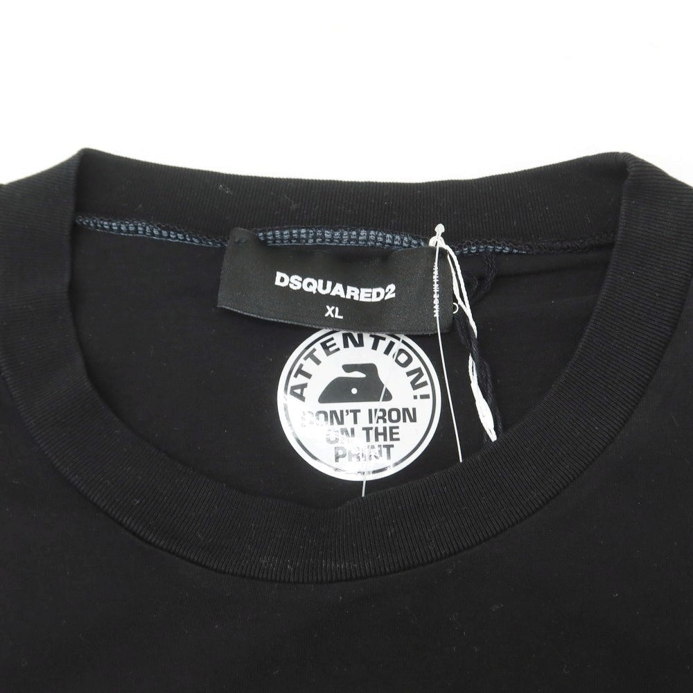 【新品アウトレット】ディースクエアード DSQUARED2 コットン クルーネック 半袖Ｔシャツ ブラック【 XL 】【 状態ランクN- 】【 メンズ 】 [APD]