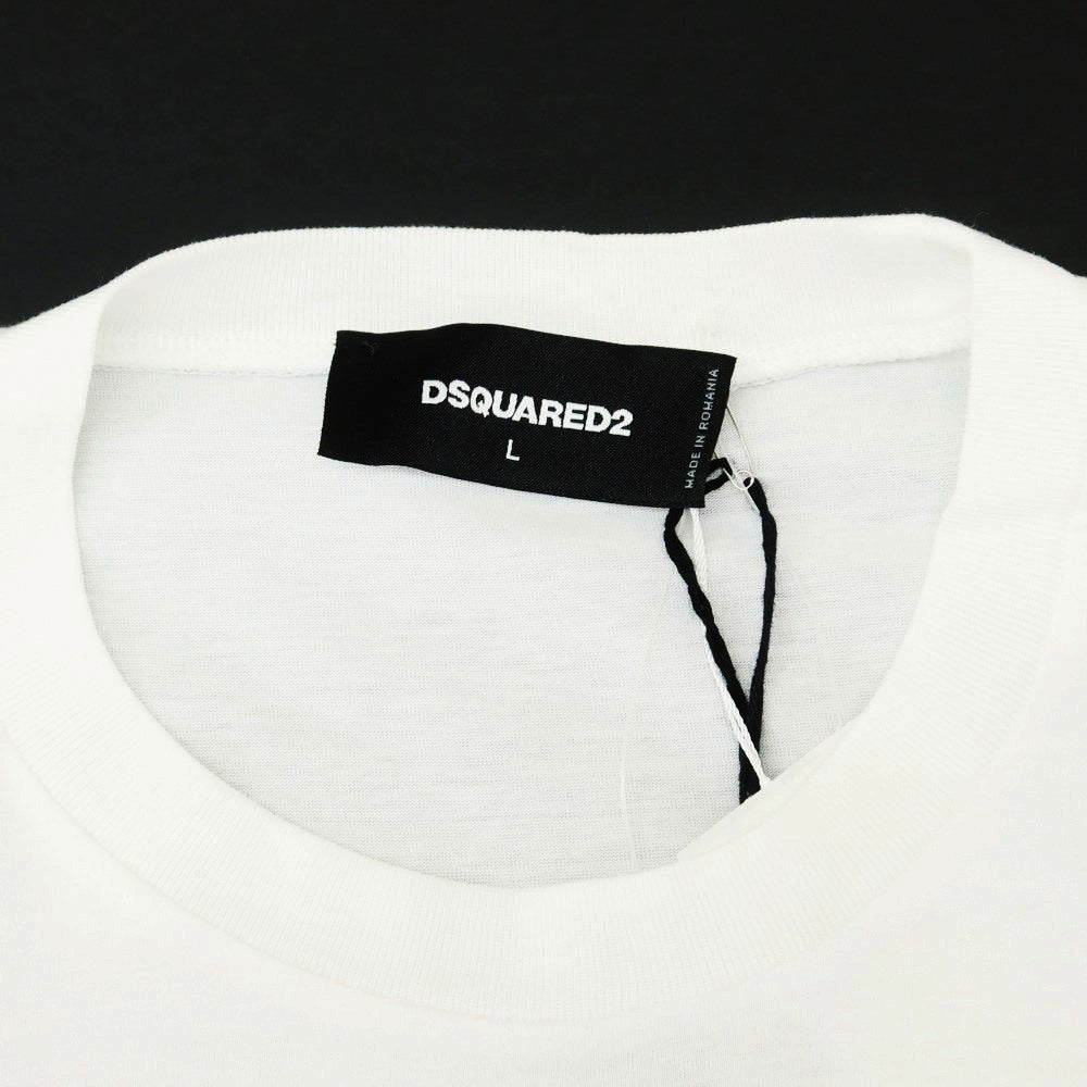 [New] DSQUARED2 Cotton Crew Neck Short Sleeve T-Shirt White [L] [Condition Rank N] [Men&