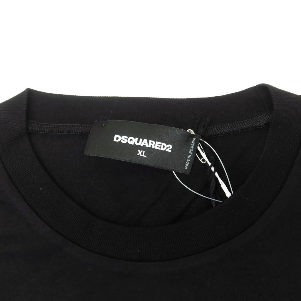 [New] DSQUARED2 Cotton Crew Neck Short Sleeve T-Shirt Black [XL] [Condition Rank N] [Men&