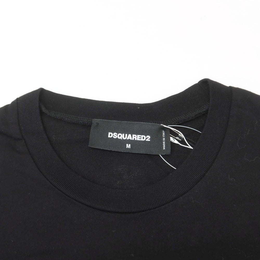【新品】ディースクエアード DSQUARED2 コットン クルーネック 半袖Ｔシャツ ブラック【 M 】【 状態ランクN 】【 メンズ 】 [APD]