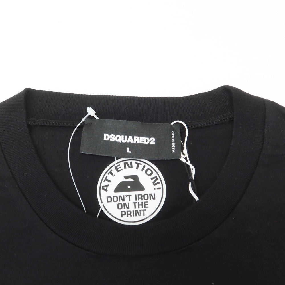[New] DSQUARED2 Cotton Crew Neck Short Sleeve T-Shirt Black [L] [Condition Rank N] [Men&