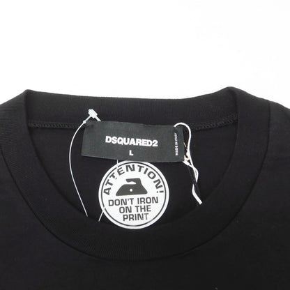 【新品】ディースクエアード DSQUARED2 コットン クルーネック 半袖Ｔシャツ ブラック【 L 】【 状態ランクN 】【 メンズ 】 [APD]