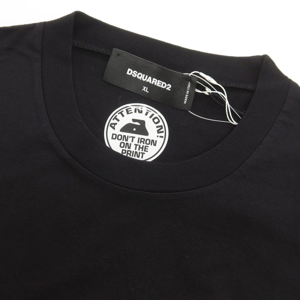 [New] DSQUARED2 Cotton Crew Neck Short Sleeve T-Shirt Black [XL] [Condition Rank N] [Men&