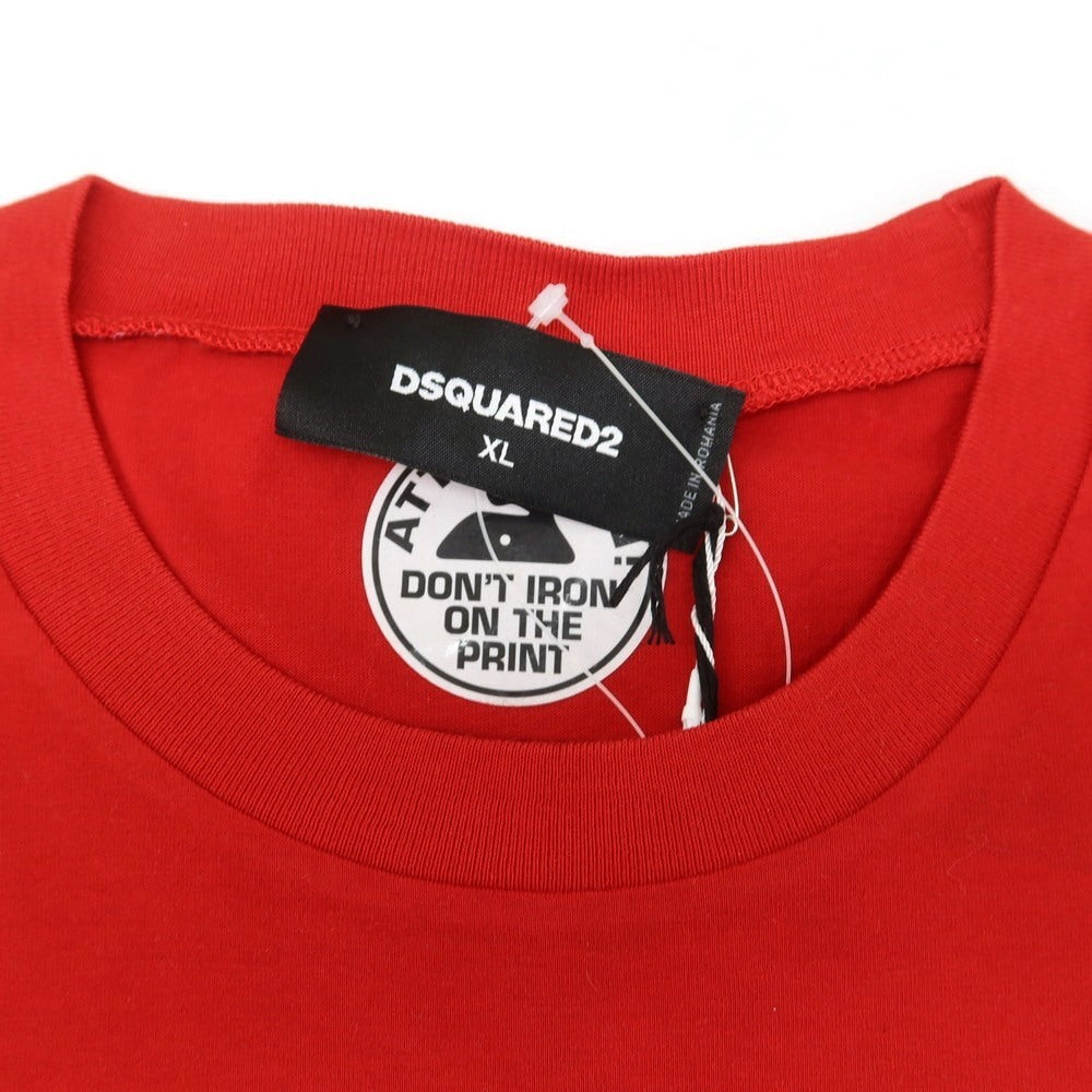 [New] DSQUARED2 Cotton Crew Neck Short Sleeve T-Shirt Red [Size XL] [RED] [S/S] [Condition Rank N] [Men&
