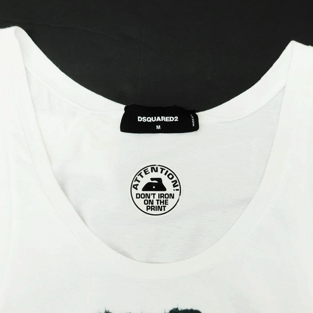 [New Outlet] DSQUARED2 Cotton U-neck Tank Top White [Size M] [WHT] [S/S] [Condition Rank N-] [Men&