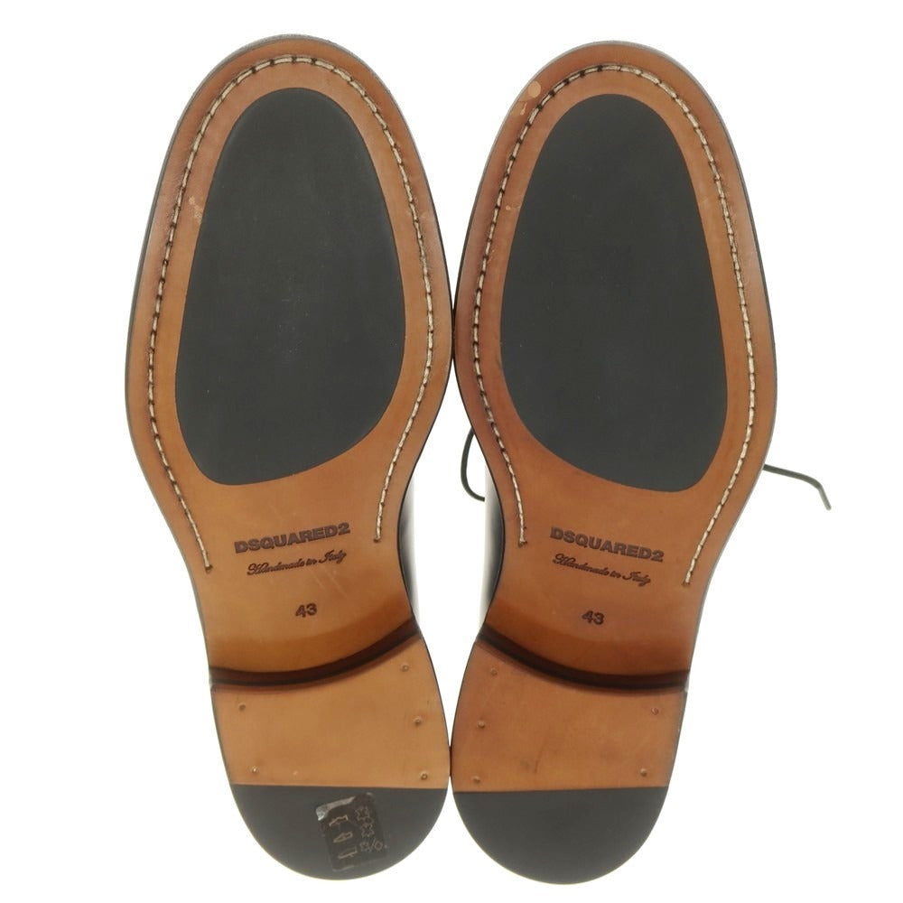 【新品】ディースクエアード DSQUARED2 ラウンドトゥ ドレスシューズ ブラック【 43 】【 状態ランクN 】【 メンズ 】 [EPD]