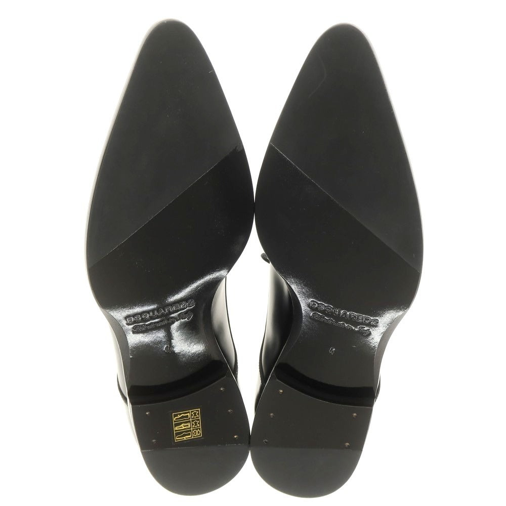 【新品】ディースクエアード DSQUARED2 ポインテッドトゥ レザー ドレスシューズ ブラック【サイズ42】【 状態ランクN 】【 メンズ 】[EPD]