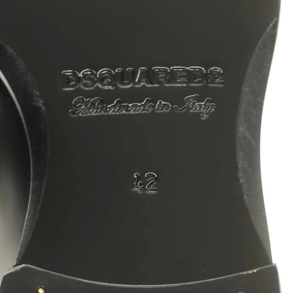【新品】ディースクエアード DSQUARED2 ポインテッドトゥ レザー ドレスシューズ ブラック【サイズ42】【 状態ランクN 】【 メンズ 】[EPD]