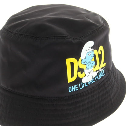 【新品】ディースクエアード DSQUARED2 × THE SMURFS ナイロン バケットハット ブラック【 Ｍ 】【 状態ランクN 】【 メンズ 】
