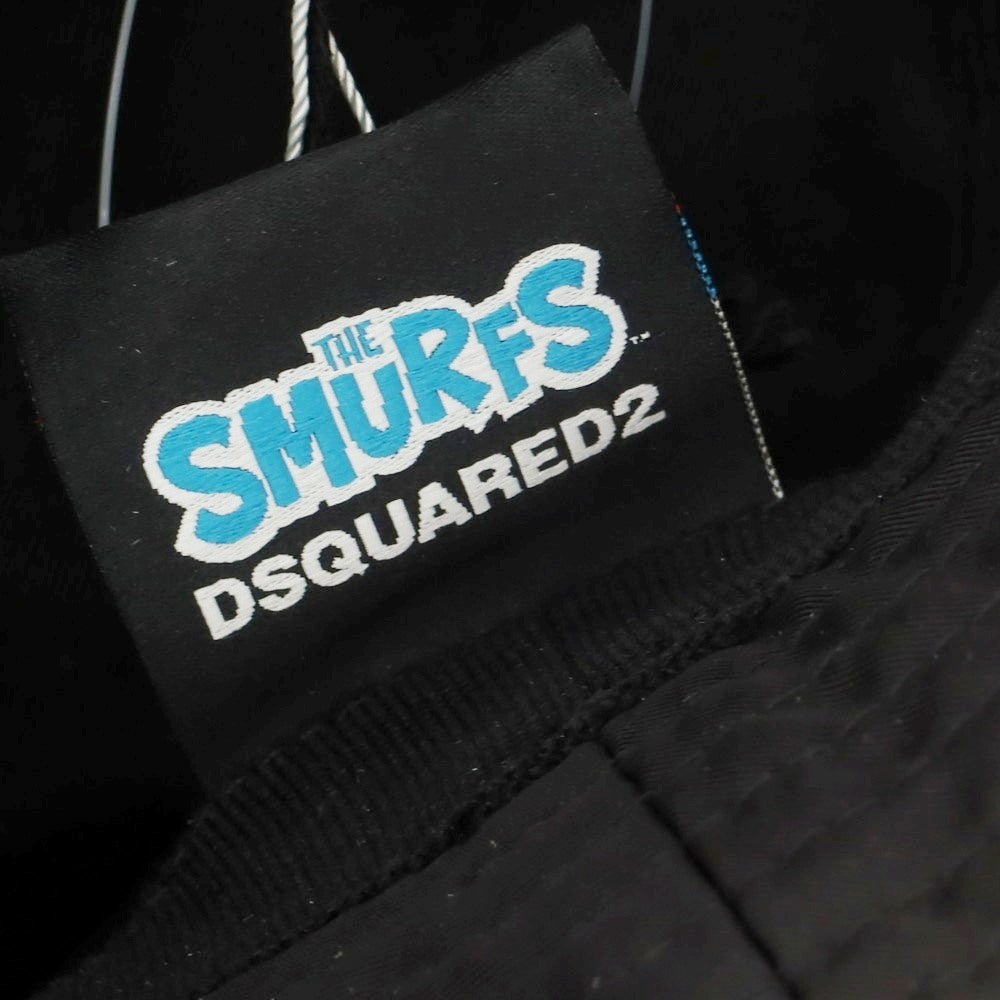 【新品】ディースクエアード DSQUARED2 × THE SMURFS ナイロン バケットハット ブラック【 Ｍ 】【 状態ランクN 】【 メンズ 】 [EPD]