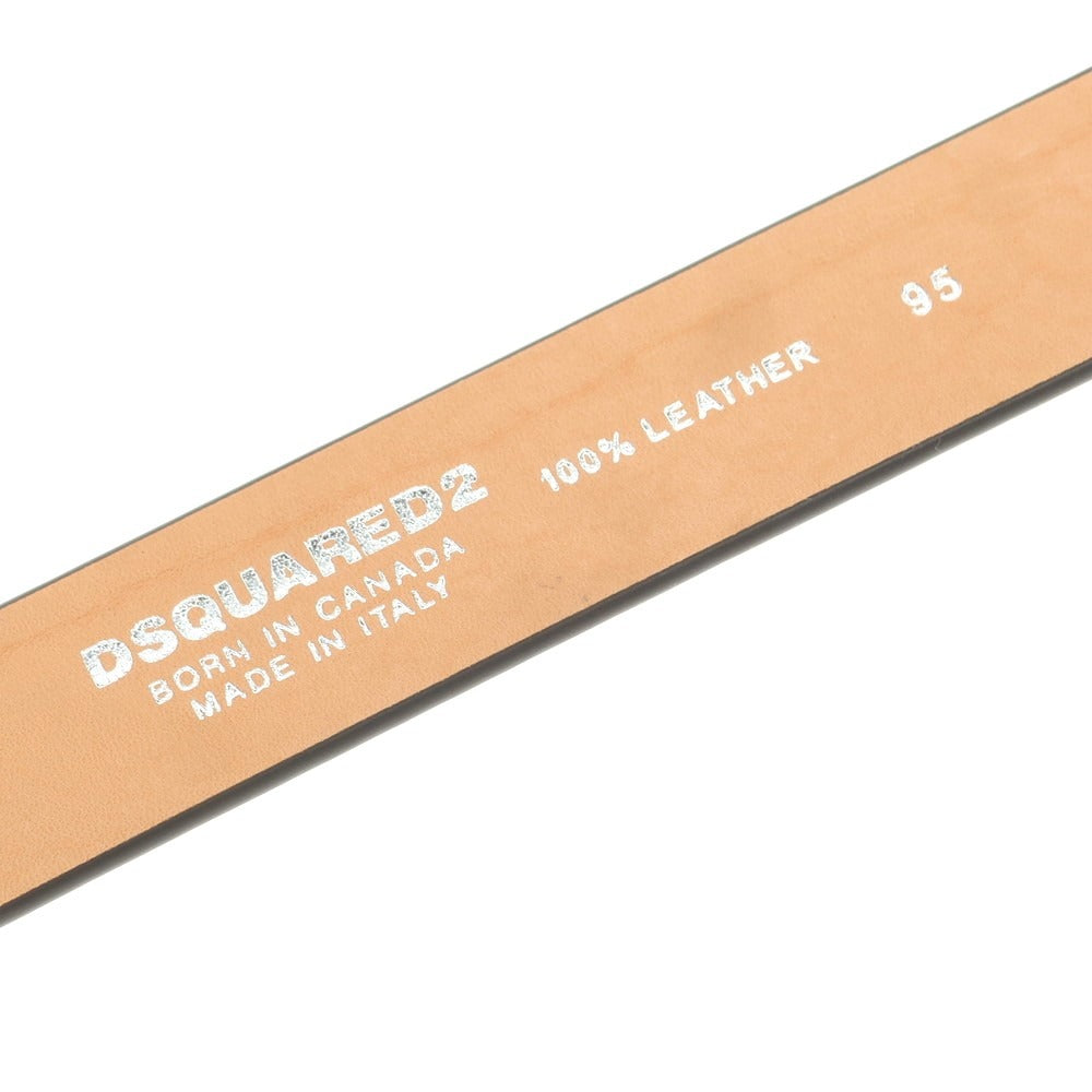【新品】ディースクエアード DSQUARED2 レザー ベルト ブラック【 95 】【 状態ランクN 】【 メンズ 】