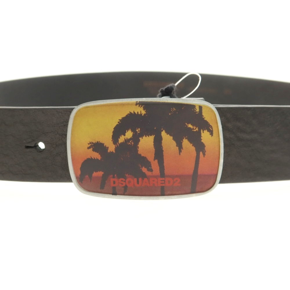 【新品】ディースクエアード DSQUARED2 レザー ベルト ブラック【 90 】【 状態ランクN 】【 メンズ 】