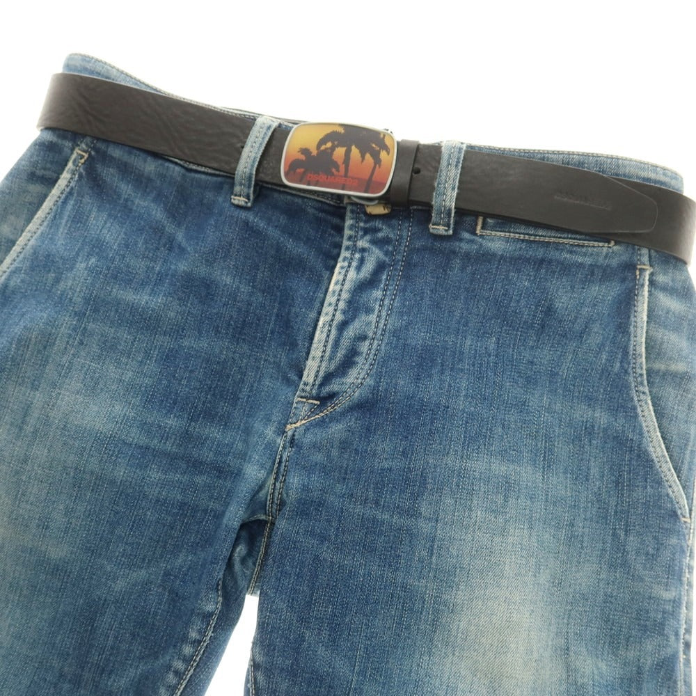 【新品】ディースクエアード DSQUARED2 レザー ベルト ブラック【 90 】【 状態ランクN 】【 メンズ 】