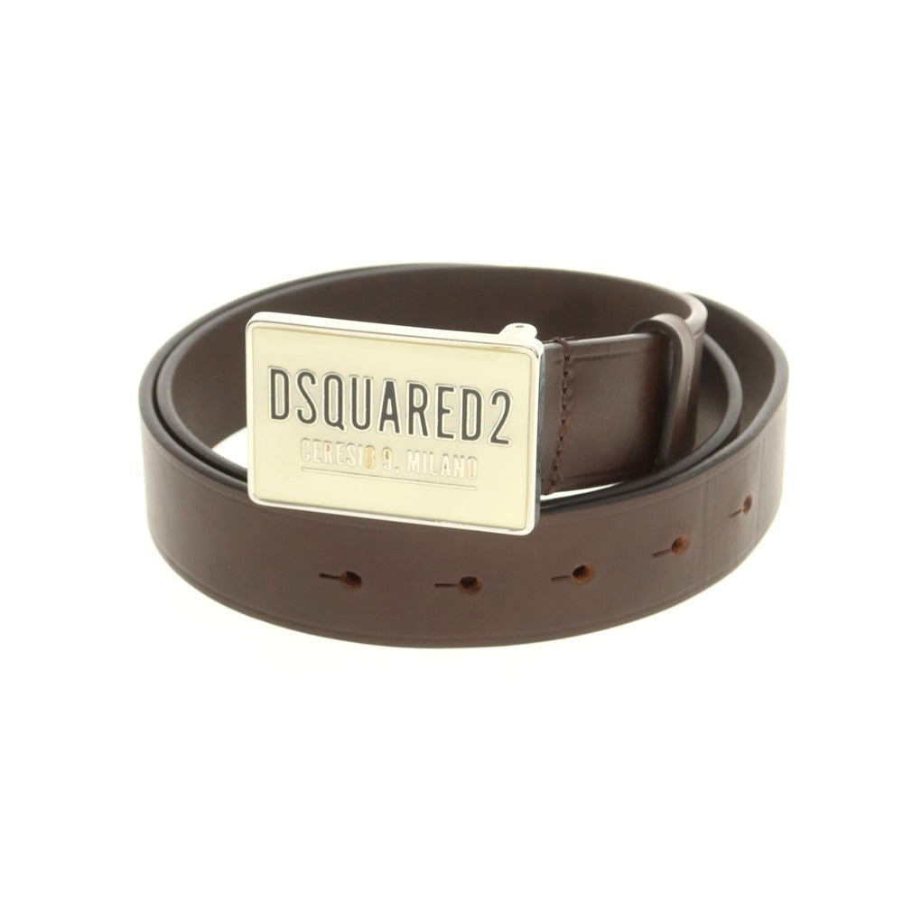 【新品アウトレット】ディースクエアード DSQUARED2 レザー ベルト ダークブラウン【 90 】【 状態ランクN- 】【 メンズ 】