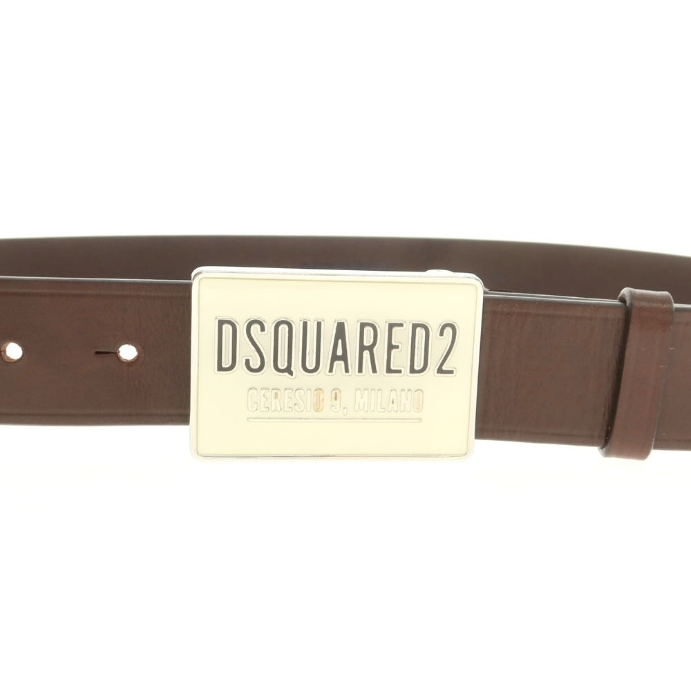 【新品アウトレット】ディースクエアード DSQUARED2 レザー ベルト ダークブラウン【 90 】【 状態ランクN- 】【 メンズ 】
