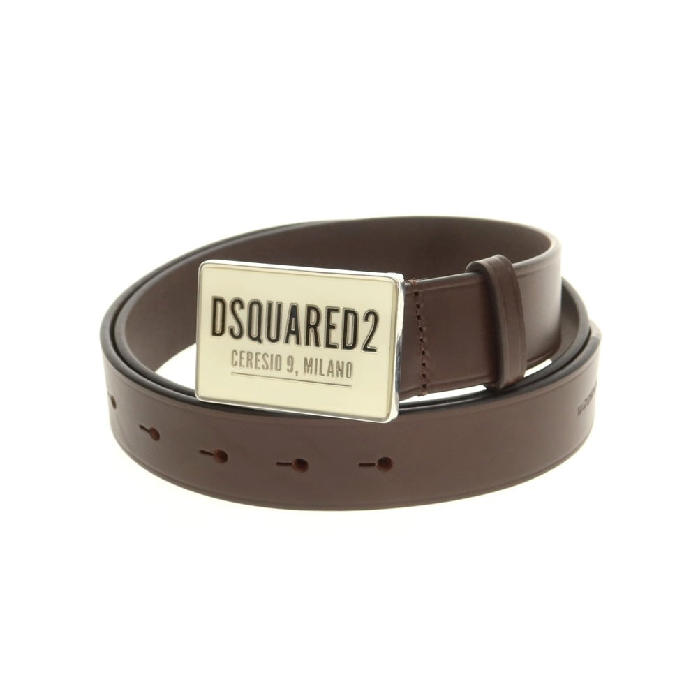 【新品】ディースクエアード DSQUARED2 レザー ベルト ダークブラウン【 95 】【 状態ランクN 】【 メンズ 】