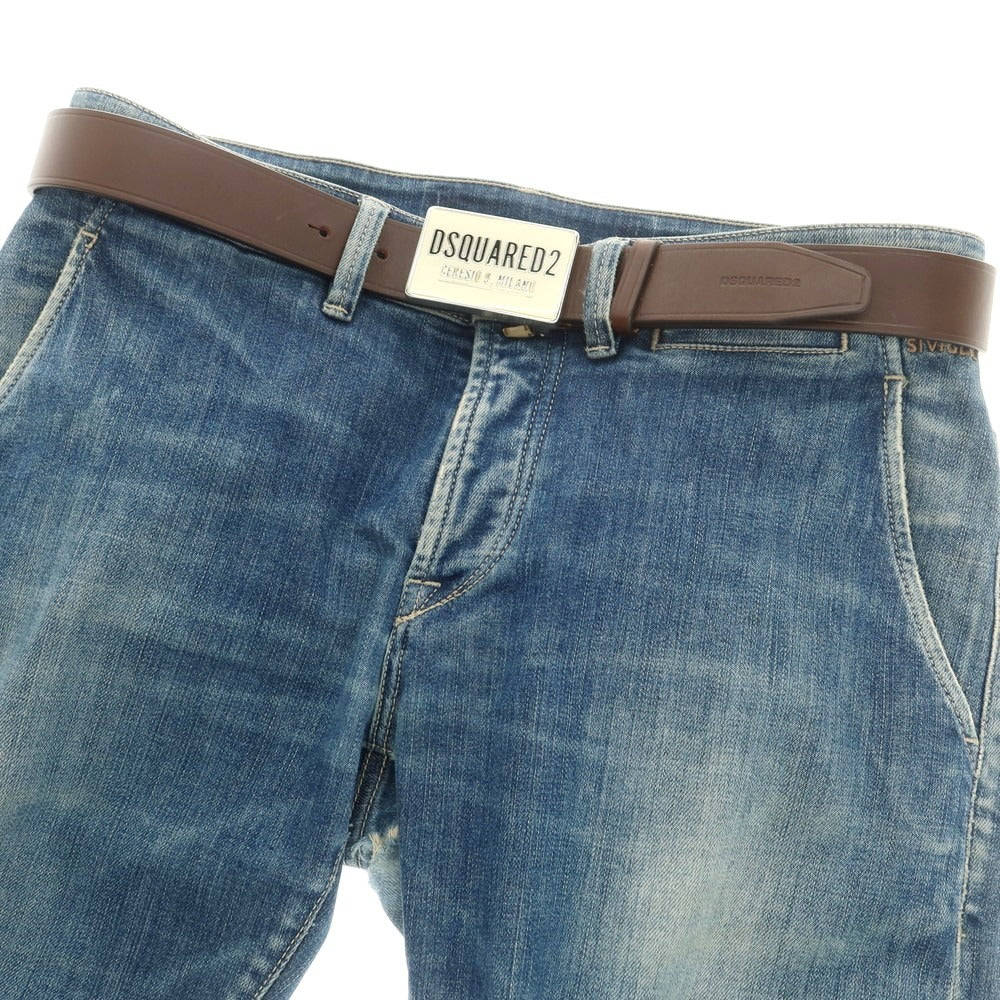 【新品】ディースクエアード DSQUARED2 レザー ベルト ダークブラウン【 95 】【 状態ランクN 】【 メンズ 】