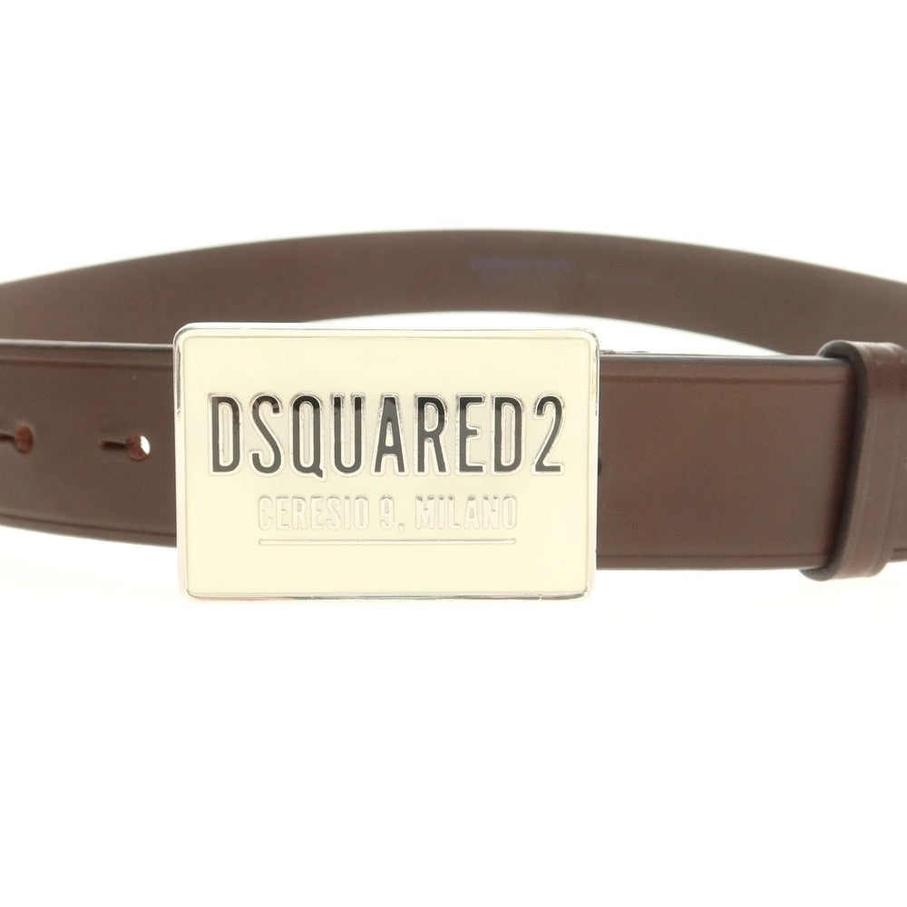 【新品】ディースクエアード DSQUARED2 レザー ベルト ダークブラウン【 95 】【 状態ランクN 】【 メンズ 】