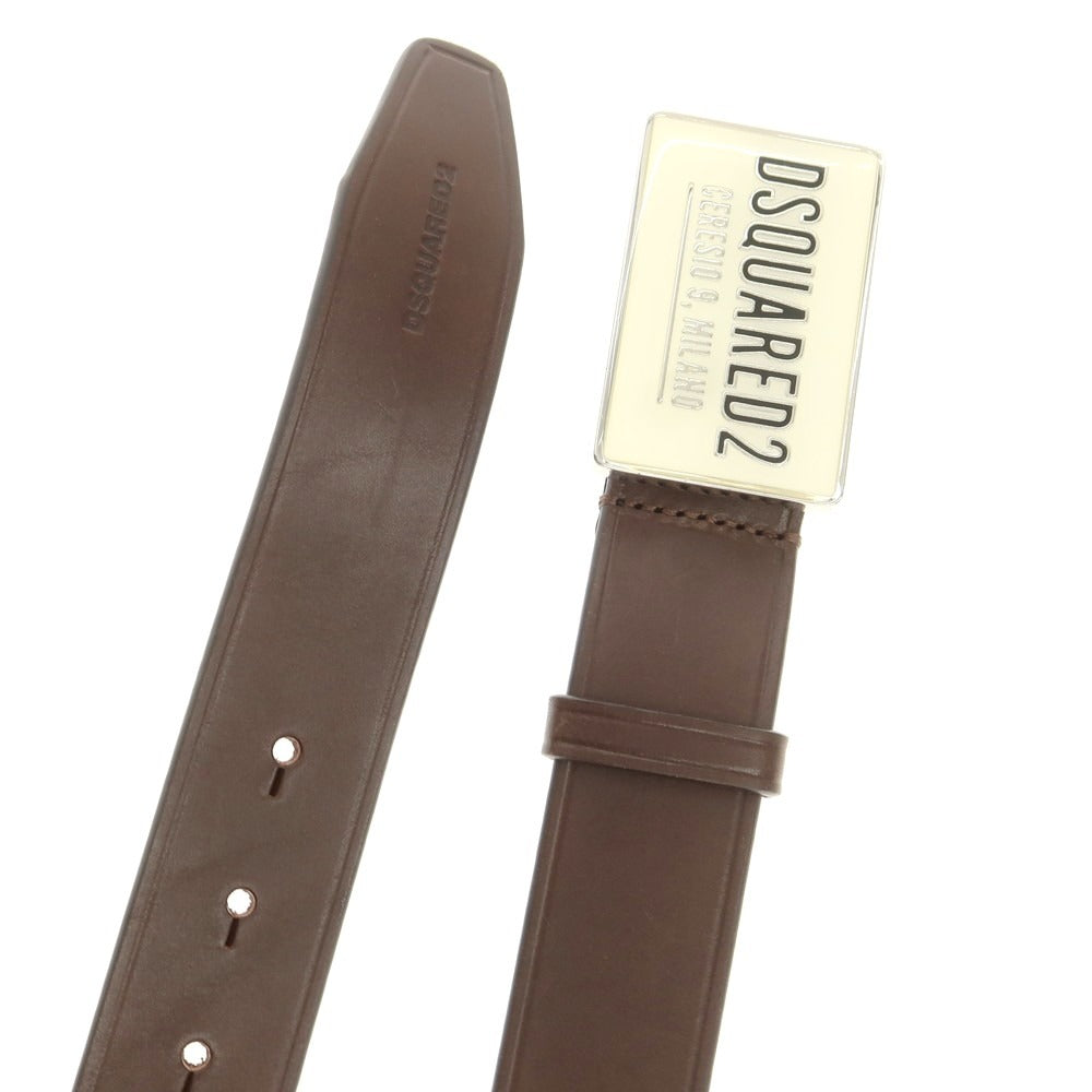 【新品】ディースクエアード DSQUARED2 レザー ベルト ダークブラウン【 95 】【 状態ランクN 】【 メンズ 】