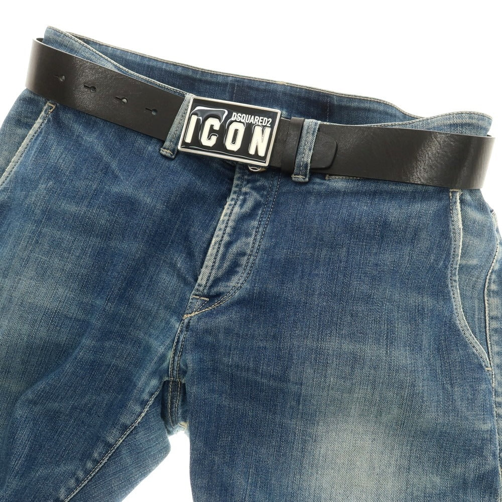 【新品】ディースクエアード DSQUARED2 レザー ベルト ブラック【 85 】【 状態ランクN 】【 メンズ 】
