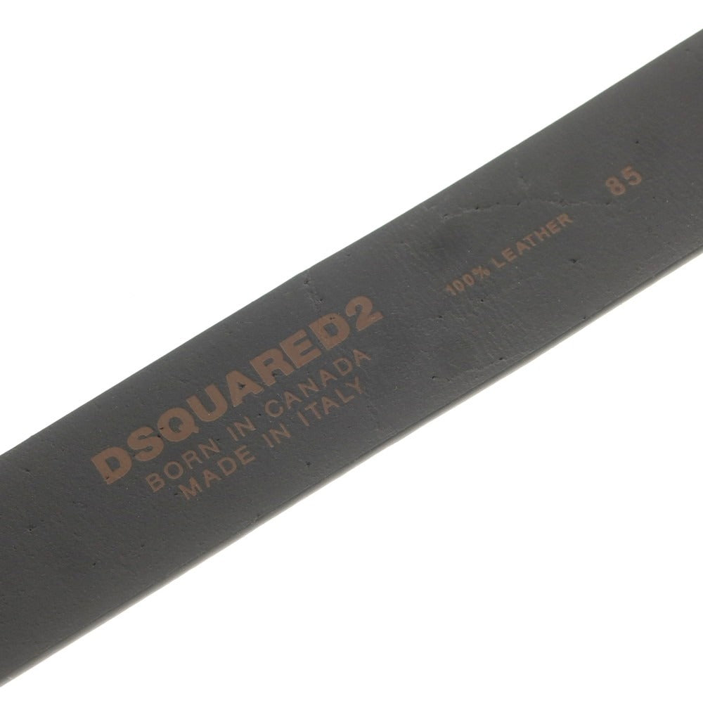 【新品】ディースクエアード DSQUARED2 レザー ベルト ブラック【 85 】【 状態ランクN 】【 メンズ 】