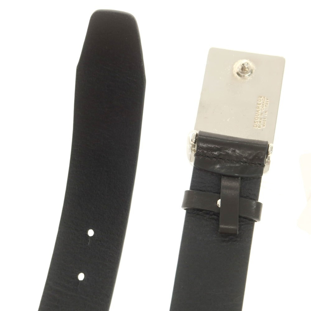 【新品】ディースクエアード DSQUARED2 レザー ベルト ブラック【 100 】【 状態ランクN 】【 メンズ 】