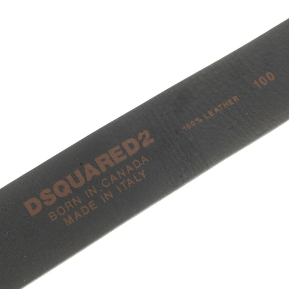 【新品】ディースクエアード DSQUARED2 レザー ベルト ブラック【 100 】【 状態ランクN 】【 メンズ 】