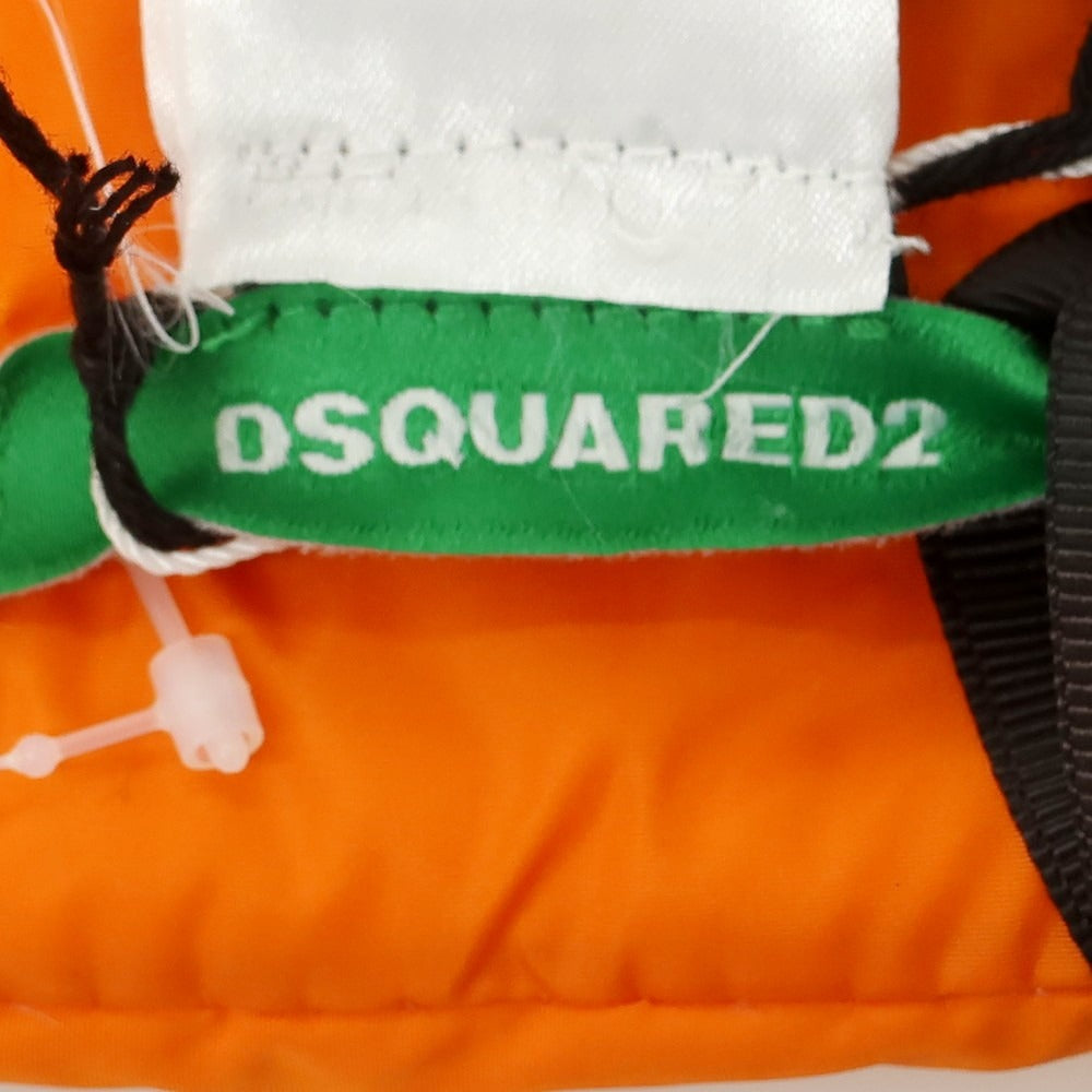 【新品】ディースクエアード DSQUARED2 ナイロン ダウンマフラー ネックウォーマー オレンジ【 状態ランクN 】【 メンズ 】 [DPD]