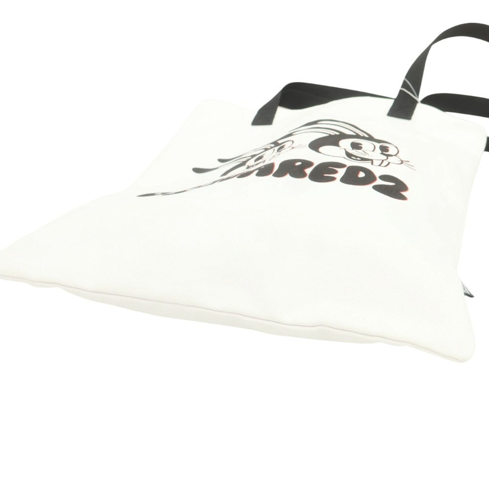 【新品アウトレット】ディースクエアード DSQUARED2 キャンバス トートバッグ ホワイトxブラック【 状態ランクN- 】【 メンズ 】