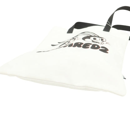 【新品アウトレット】ディースクエアード DSQUARED2 キャンバス トートバッグ ホワイトxブラック【 状態ランクN- 】【 メンズ 】