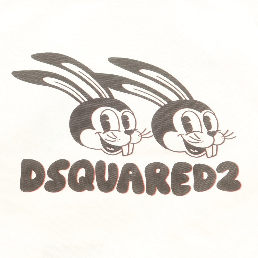 【新品アウトレット】ディースクエアード DSQUARED2 キャンバス トートバッグ ホワイトxブラック【 状態ランクN- 】【 メンズ 】