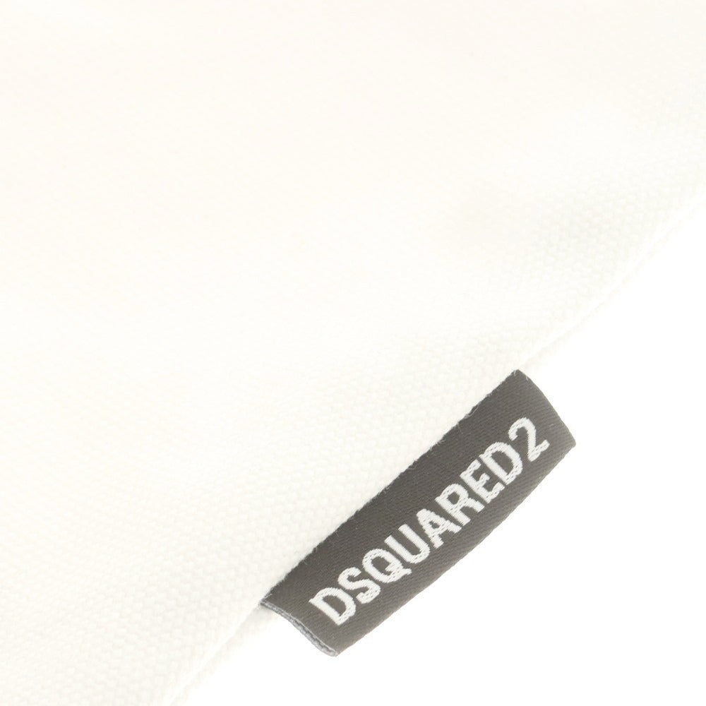 【新品アウトレット】ディースクエアード DSQUARED2 キャンバス トートバッグ ホワイトxブラック【 状態ランクN- 】【 メンズ 】