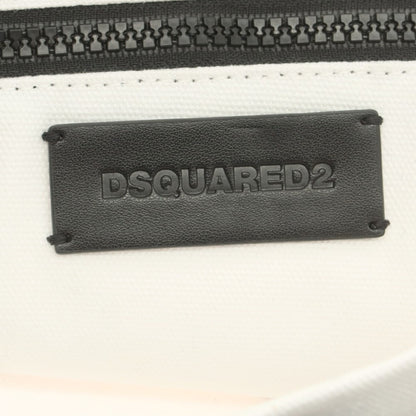 【新品アウトレット】ディースクエアード DSQUARED2 キャンバス トートバッグ ホワイトxブラック【 状態ランクN- 】【 メンズ 】