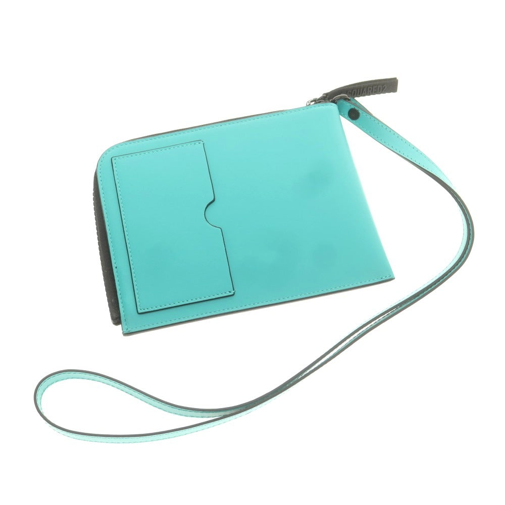 【新品アウトレット】ディースクエアード DSQUARED2 ストラップ付 ポーチ ターコイズ【 状態ランクN- 】【 メンズ 】