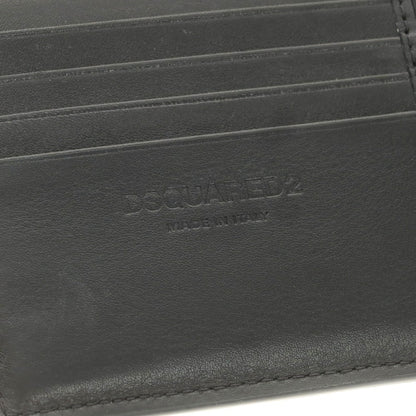 【新品】ディースクエアード DSQUARED2 レザー 二つ折り財布 ブラック【 状態ランクN 】【 メンズ 】