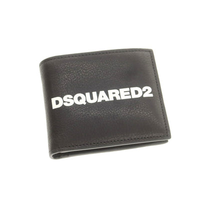 【新品】ディースクエアード DSQUARED2 レザー ロゴ 二つ折り財布 ブラック【 状態ランクN 】【 メンズ 】
