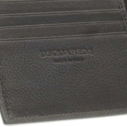 【新品】ディースクエアード DSQUARED2 レザー ロゴ 二つ折り財布 ブラック【 状態ランクN 】【 メンズ 】