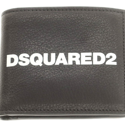 【新品】ディースクエアード DSQUARED2 レザー ロゴ 二つ折り財布 ブラック【 状態ランクN 】【 メンズ 】