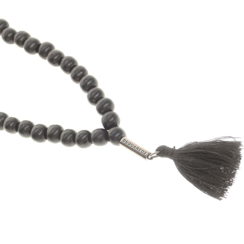 【新品】ディースクエアード DSQUARED2 ウッドビーズ ネックレス ブラック系【 状態ランクN 】【 メンズ 】
