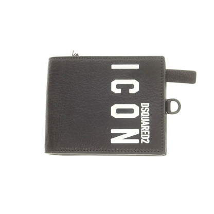 【新品アウトレット】ディースクエアード DSQUARED2 ICON レザー ストラップ 二つ折り財布 ブラック【 状態ランクN- 】【 メンズ 】