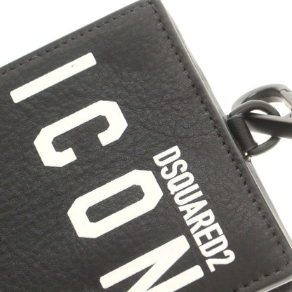 【新品アウトレット】ディースクエアード DSQUARED2 ICON レザー ストラップ 二つ折り財布 ブラック【 状態ランクN- 】【 メンズ 】
